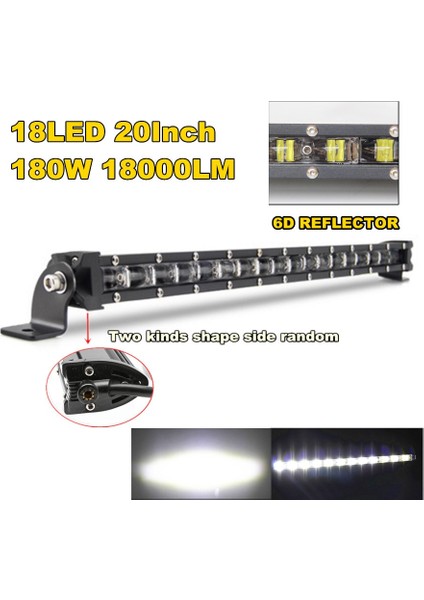12Led Lamba Boncuk Stili Alüminyum 6D Spot Işın Ince Led Çalışma Işık Çubuğu Tek Sıralı Araba Suv Off Road Lambaları (Yurt Dışından) fiyatları
