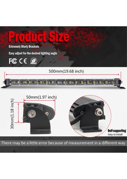 12Led Lamba Boncuk Stili Alüminyum 6D Spot Işın Ince Led Çalışma Işık Çubuğu Tek Sıralı Araba Suv Off Road Lambaları (Yurt Dışından) indirimleri