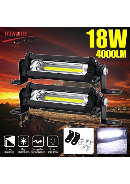 2 Adet Cob 18W Tarzı W Cob Led Işık Barwork Işık Led Spotlar Araba Taşkın Sis Far Kamyon Römork Için 4X4 Aksesuarlar Off Road (Yurt Dışından) indirimleri