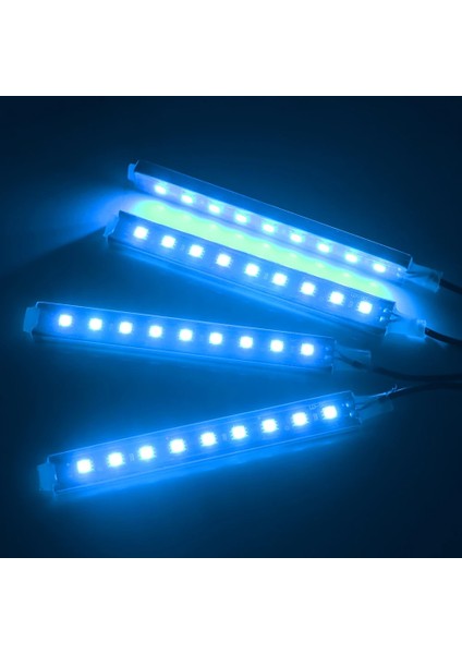 Buz Mavisi Oto Dekoratif Lamba 9 Led 4 1 Araç Iç Atmosfer Işıkları Çakmak İle Ayak Şerit Işıkları Oto Aksesuarları (Yurt Dışından)