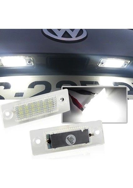 2 Adet Led Beyaz Stil 2 Adet Led Plaka Lambası Hata Yok Volkswagen Vw Touran Golf Jetta Passat T5 Transporter Skoda Plaka Lambaları (Yurt Dışından)