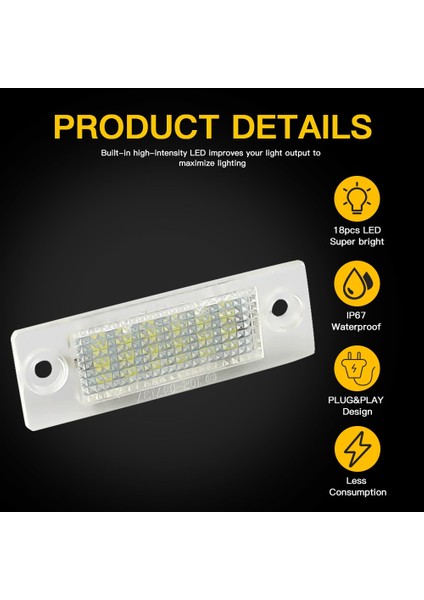 2 Adet Led Beyaz Stil 2 Adet Led Plaka Lambası Hata Yok Volkswagen Vw Touran Golf Jetta Passat T5 Transporter Skoda Plaka Lambaları (Yurt Dışından) fırsatları