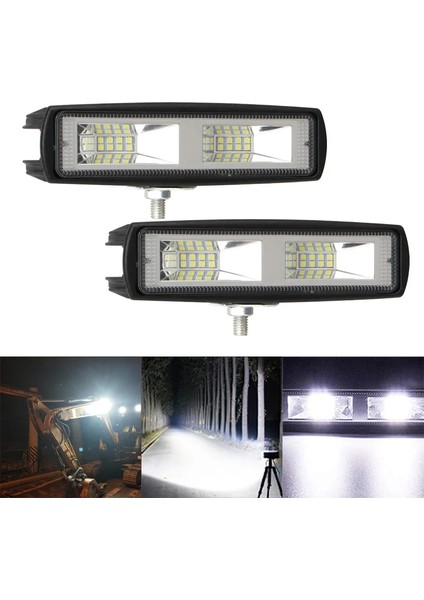 2 Adet Tarzı 48W Led Far Çalışma Çubuğu Led Bar Sis Lambası Motosiklet Kamyon Tekne Traktör Römork Off Road Çalışma Işığı Led (Yurt Dışından)