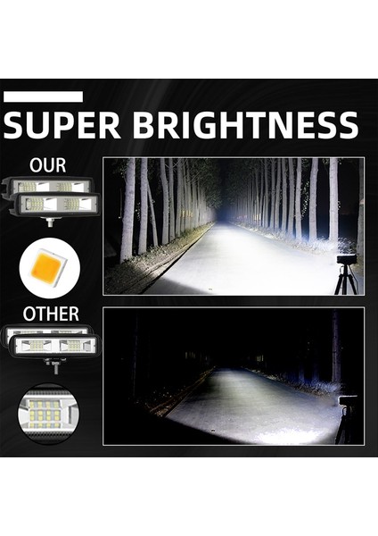 2 Adet Tarzı 48W Led Far Çalışma Çubuğu Led Bar Sis Lambası Motosiklet Kamyon Tekne Traktör Römork Off Road Çalışma Işığı Led (Yurt Dışından)