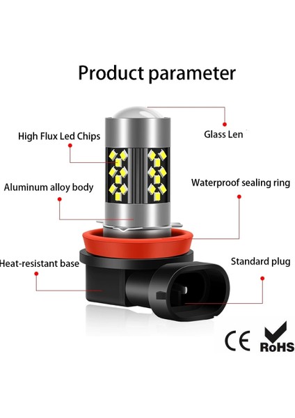 2 Adet Led Sis Lambası Ampuller Toyota Rav4 Rav Beyaz Ön Sis Ampul Canbus (Yurt Dışından) modelleri