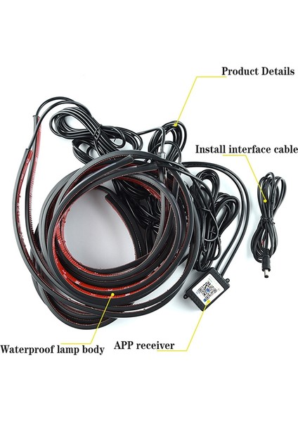 Uzak 90 120Cm Araba Underglow Neon Vurgu Şerit Işık Kiti 8 Renkli Ses Aktif Fonksiyon Appremote Control Led Gövde Altı Sistemi Işık Şeridi (Yurt Dışından) fırsatları