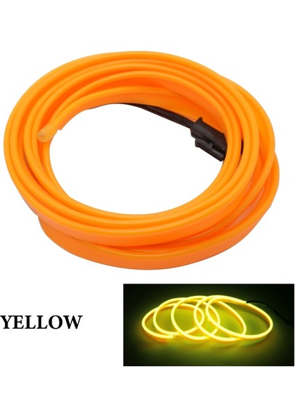 5M-Usb Stili Sarı Araba Iç Aydınlatma Led Şerit Dekorasyon Garland Tel Halat Tüp Hattı Esnek Neon Işık Araba Ürünleri Iç Kısmı (Yurt Dışından)