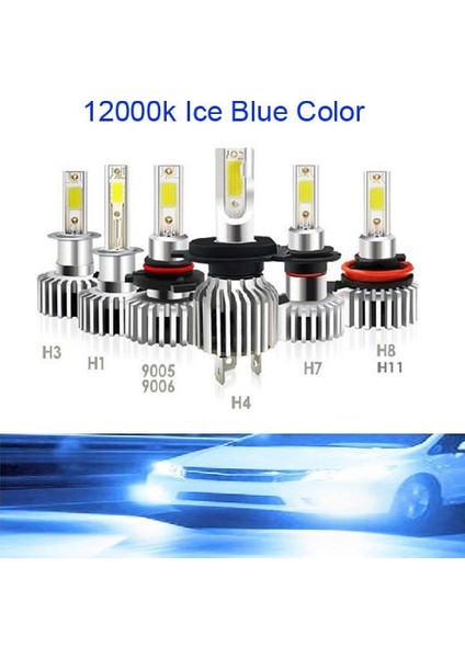 H3 Stili 2 Taraflı 12000K Mavi 2 Adet Lm Araba Led Turbo Far Ampulleri H Hb Hb3 H4 H7 H8 H9 H1 Mini Far Kiti Için Yüksek Kiriş Ampul Sis Lambası (Yurt Dışından)