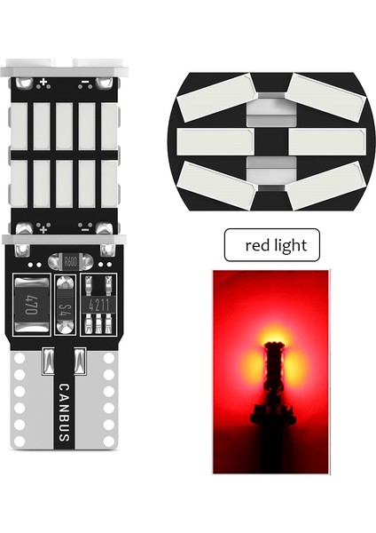 2 Adet Led Işık Stili T10 W5W Kırmızı 2 Adet Araba Led Işıkları T10 W5W Smd T15 W16W Canbus Araba Aksesuarları Için Hata Yok Iç Ampuller Dome Stop Kapı Lambası 12 V Diyot (Yurt Dışından)