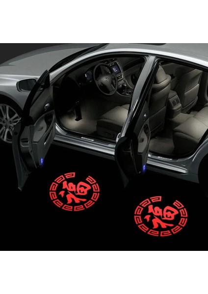 2 Adet Tarzı 3D Mini B 3D Araba Kapısı Karşılama Işıkları Dönebilen Lazer Projektör Logosu Hayalet Gölge Işığı Kablosuz Dekoratif Lamba Evrensel Araba Kapı Işığı (Yurt Dışından)
