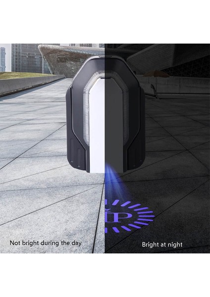 2 Adet Tarzı 3D Mini B 3D Araba Kapısı Karşılama Işıkları Dönebilen Lazer Projektör Logosu Hayalet Gölge Işığı Kablosuz Dekoratif Lamba Evrensel Araba Kapı Işığı (Yurt Dışından)
