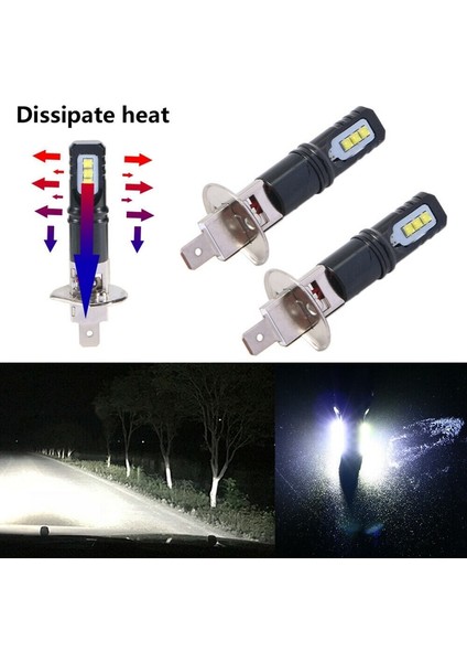 2X Hk Süper Parlak Beyaz 6000Lm Drl Led Far Ampul Kiti Uzun Far Yeni (Yurt Dışından) modelleri