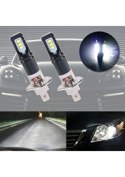 2X Hk Süper Parlak Beyaz 6000Lm Drl Led Far Ampul Kiti Uzun Far Yeni (Yurt Dışından) fırsatları
