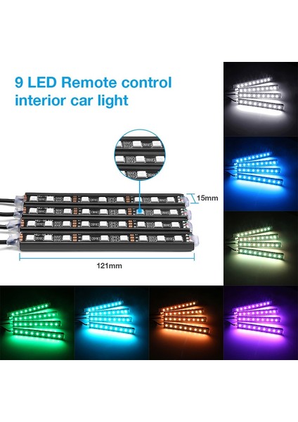 Ar Rgb Led Şerit Işık Araba Oto Dekoratif Esnek Renkli Led Şerit Atmosfer Lambası Kiti Uzaktan Kumandalı Sis Lambası (Yurt Dışından) modelleri
