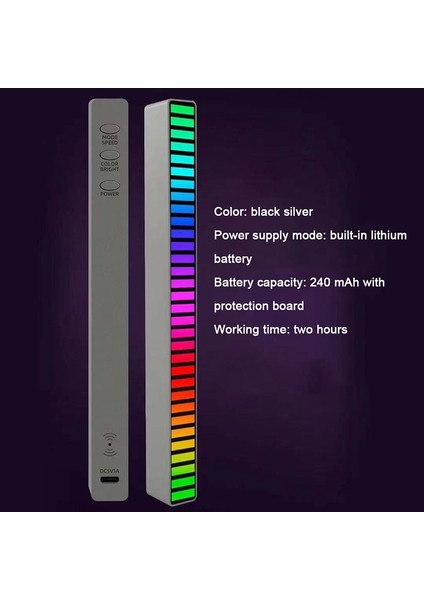 Gümüş 40 Işıklar Araba Ses Kontrol Işığı Rgb Sesle Etkinleştirilen Müzik Ritim Ortam Işıkları, 32 Led 18 Renk Araba Iç Ev Dekorasyon Lambası (Yurt Dışından) modelleri