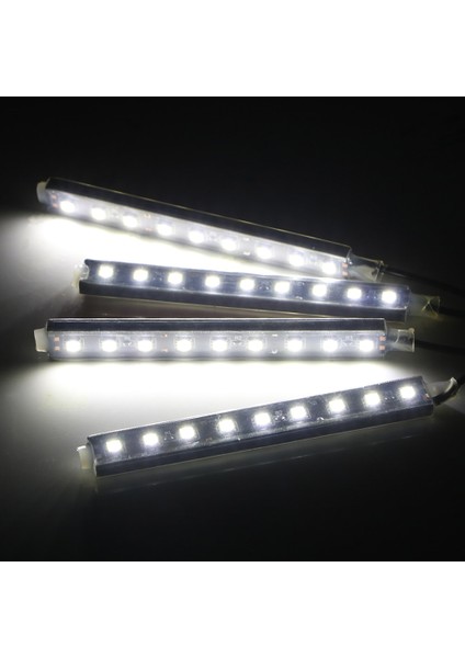 Beyaz 9 Led 4 1 Araba Iç Atmosfer Işıkları Oto Dekoratif Lamba Çakmak Adaptörü Dash Zemin Ayak Şerit Işıkları (Yurt Dışından)