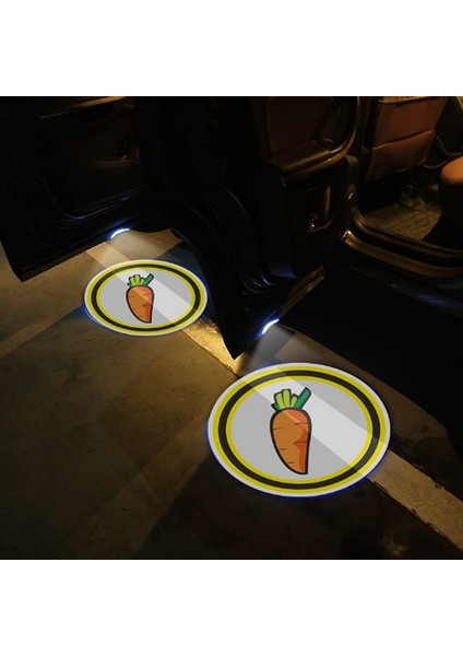 2 Adet Tarzı Turp Evrensel Led Araba Kapısı Karşılama Işığı Lazer Projektör Logosu Hayalet Gölge Işıkları Kablosuz Dekoratif Lamba Araba Kapısı Işık Aksesuarı (Yurt Dışından)