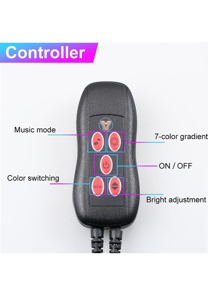 5M 2'Si 1 Arada Usb Araba Iç Işık Şeridi Rgb Çoklu Modlar Ses Kontrolü Dekoratif Ortam Neno Lambası Usb Optik Fiber Işıklar Şeritler 3M (Yurt Dışından)