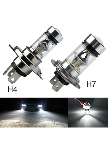 H7 Alüminyum Alaşımlı Araba Işık 100W H4 H7 Süper Parlak 20Smd Led Araba Gündüz Çalışan Sürüş Sis Işık Lambası (Yurt Dışından) fiyatları
