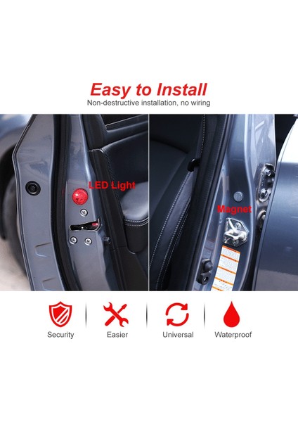 Sarı - 1 Adet Kablosuz Manyetik Araba Açılış Kapı Uyarı Işığı Led Strobe Yanıp Sönen Anti Arka Uç Çarpışma Gösterge Işıkları Sinyal Lambası (Yurt Dışından) modelleri