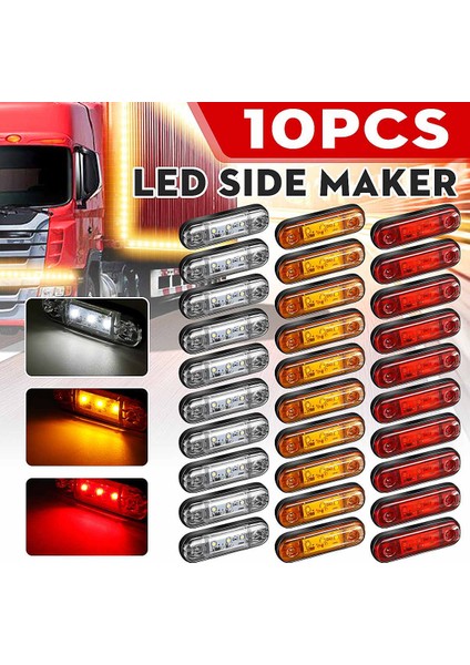 Kehribar V 24V Led Yan Işaret Işıkları Araba Dış Işıkları Uyarı Kuyruk Işık Kamyon Römork Kamyon Otobüs Için Sinyal Fren Lambaları (Yurt Dışından) fiyatları