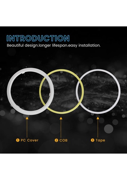 95 Mm Tarzı Beyaz 1 Pair Cob Angel Eyes Kapaklı Halo Yüzükler Pamuk Işıkları Led Araba Motosiklet Farları Sis Lambaları (Yurt Dışından) modelleri