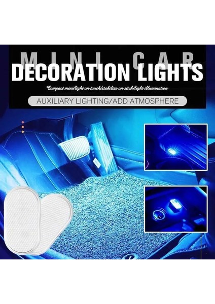 Mavi Araba Işık Led Dekoratif Lam Mini Araba Dekorasyon Işıkları Dokunmatik Gece Lambası Tavan Lambası Araba Iç Işık Aksesuarları (Yurt Dışından)