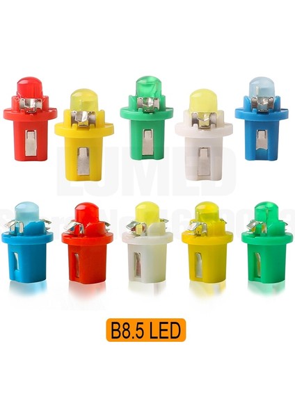 Beyaz Stil B8.5 Led'İ T5 Araba Led Işıkları B8.5 Led Iç Lamba Pano Otomatik Gösterge Gösterge Işığı Dc 12V (Yurt Dışından)
