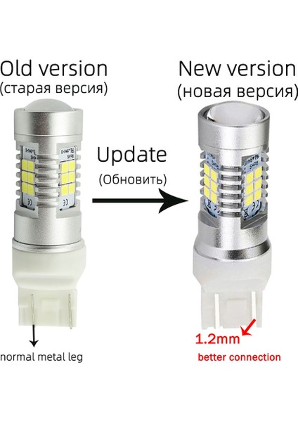 7443 Srck Stili Beyaz Vanssı Rck Led Ampul Lada Vesta Granta Kalina Için Ön Gündüz Çalışan Işık T20 Led Araba Işık Beyaz Kırmızı Sarı (Yurt Dışından) fırsatları