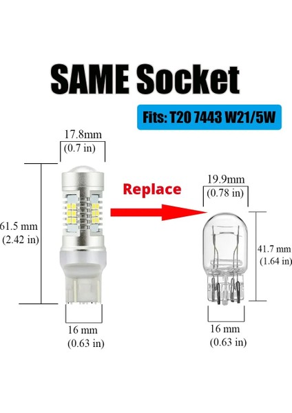 7443 Srck Stili Beyaz Vanssı Rck Led Ampul Lada Vesta Granta Kalina Için Ön Gündüz Çalışan Işık T20 Led Araba Işık Beyaz Kırmızı Sarı (Yurt Dışından) indirimleri