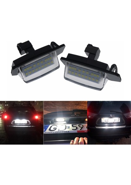 Anbus 12V 18Led Numarası Plaka Işık Lambası Mitsubishi Outlander Xl(Cw) Lancer Sportback Meclisi (Yurt Dışından)