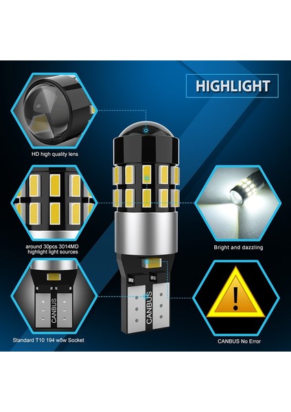 Pembe 2 Adet T10 W5W Led Canbus Ampuller 30Smd Hata Yok Led Araba Iç Harita Dome Işıkları Passat B5 B6 B7 Vw Golf Jetta Mk4 Mk5 (Yurt Dışından) modelleri