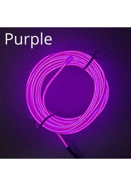 1M Sigara Sürücüsü Stili Mor Araba Iç Atmosfer Lambası Karşılama Işığı Kapı Işıkları Otomatik Led Şerit Tel Halatlar Tüp Hattı Usb Sigara Neon Işıkları (Yurt Dışından)