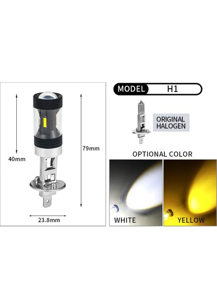 H8 H11 Sarı H H1 H3 H11 H11 Led Far Ampul 6500K Beyaz Sarı 3000Lm Araba Sis Lambası 36W Araba Led Sis Ampul Oto Led Ampuller (Yurt Dışından)