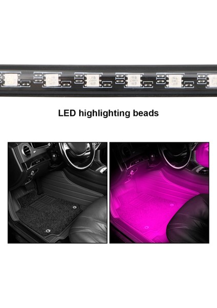 48Led Usb Leepee Rgb Otomotiv Iç Dekoratif Işıklar Led Araba Ayak Işığı Atmosfer Lambası Ortam Lambası Uzaktan Ses Kontrolü (Yurt Dışından)