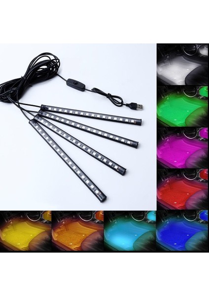 Usb Stili 24 Led Led Atmosfer Şerit Işığı Led Bar Araba Iç Arka Işık Ortam Ruh Hali Ayak Işığı Sesle Kontrol Edilen Çakmak (Yurt Dışından) modelleri