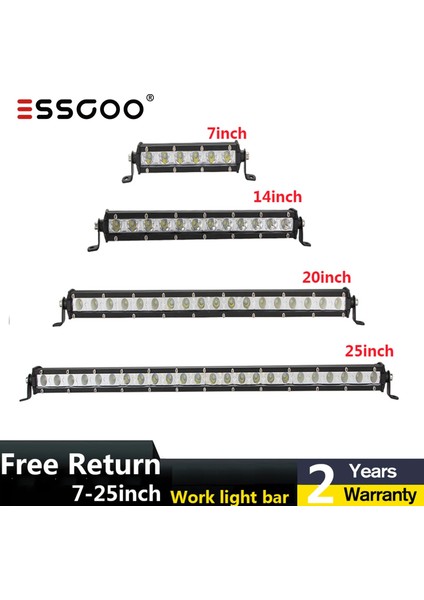 7 Inç Tarzı Essgoo Offroad Led Çalışma Işığı 7'' 8''14'' 20'' 25 Inç Araba Çatı Için Çalışma Işık Çubuğu Led Çalışma Lambası Fx4 Suv Kamyon Atv (Yurt Dışından) fiyatları