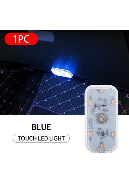 Mavi Aydınlatma 1 Adet Adet Manyetik Araba Led Dokunmatik Işıklar Kablosuz Iç Işık Usb Çatı Tavan Kapı Ayak Gövdesi Için Okuma Lambaları Saklama Kutusu (Yurt Dışından)