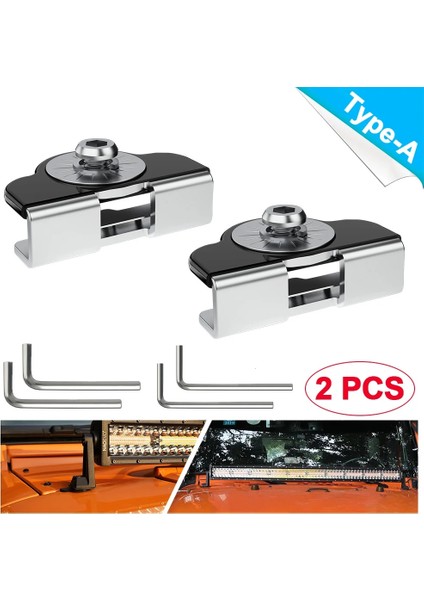 Braket A Stili Naoevo Montaj Braketi Barra Led Evrensel Ayarlanabilir Direk Kaput Offroad Suv Motor Kapağı Led Çalışma Işığı Braketi Tutucu Kelepçe (Yurt Dışından)