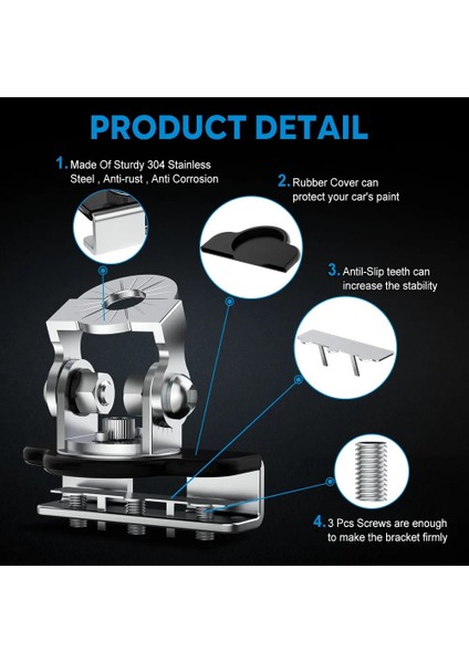 Braket A Stili Naoevo Montaj Braketi Barra Led Evrensel Ayarlanabilir Direk Kaput Offroad Suv Motor Kapağı Led Çalışma Işığı Braketi Tutucu Kelepçe (Yurt Dışından) fiyatları