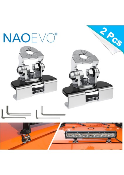 Braket A Stili Naoevo Montaj Braketi Barra Led Evrensel Ayarlanabilir Direk Kaput Offroad Suv Motor Kapağı Led Çalışma Işığı Braketi Tutucu Kelepçe (Yurt Dışından) fırsatları