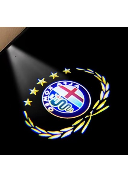 No.5 Boyutu 2 Adet Yeni Moda Led Araba Kapısı Karşılama Işığı Logo Projektör Alfa Romeo Giulia Giulietta Mito Stelvio Brera Için (Yurt Dışından)