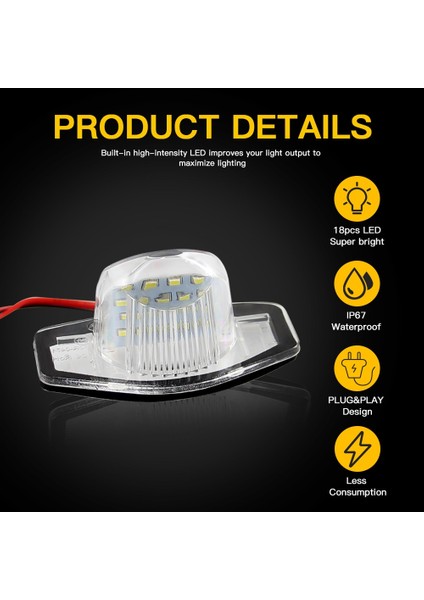 2 Adet Led Beyaz Stil Ar Led Numarası Plaka Işık Canbus Honda Crv Fit Jazz Hrv Frv Cr-V Odyssey Akışı 12V Smd 18 Led Numarası Lambası (Yurt Dışından)