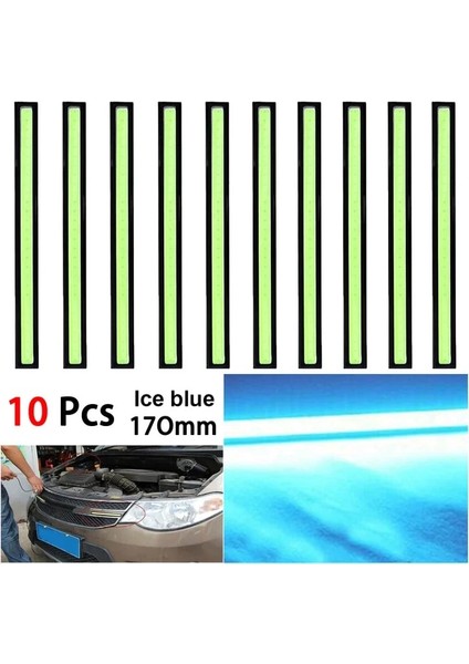 Buz Mavisi Et Araba Styling Çalışma Işıkları 12V Cob Led Drl Sürüş Gündüz Çalışan Işık Şeridi Cob Led Drl Çubuk Çizgili Panel 17Cm (Yurt Dışından)