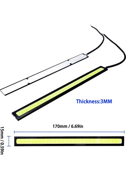 Buz Mavisi Et Araba Styling Çalışma Işıkları 12V Cob Led Drl Sürüş Gündüz Çalışan Işık Şeridi Cob Led Drl Çubuk Çizgili Panel 17Cm (Yurt Dışından) modelleri