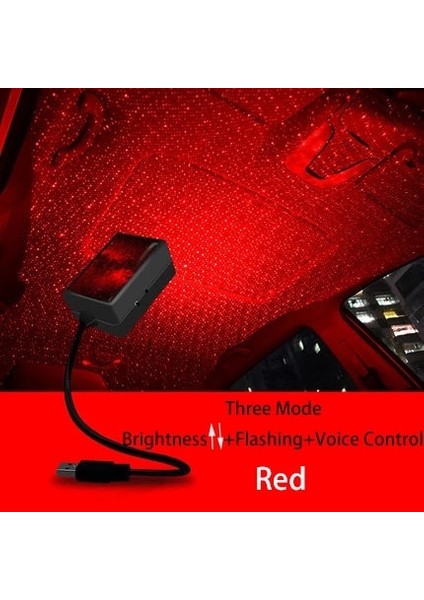 Bir Kırmızı Araba Iç Atmosfer Yıldızlı Lazer Projektör Lambası Usb Led Çatı Araba Yıldız Gece Işığı Süper Parlaklık Otomatik Yıldızlı Dekorasyon (Yurt Dışından)