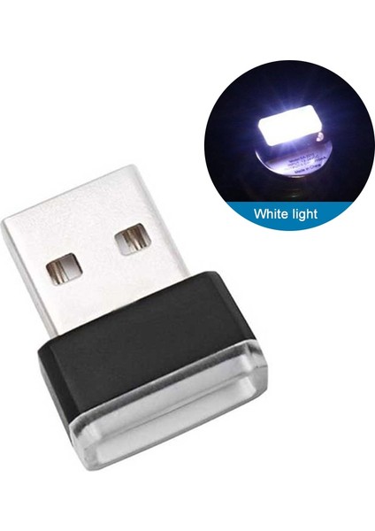 Beyaz Mini Usb Işık Led Modelleme Araba Ortam Işığı Neon Iç Işık Araba Takı (7 Çeşit Açık Renk) (Yurt Dışından)