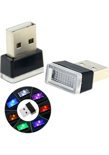 Beyaz Mini Usb Işık Led Modelleme Araba Ortam Işığı Neon Iç Işık Araba Takı (7 Çeşit Açık Renk) (Yurt Dışından) fiyatları