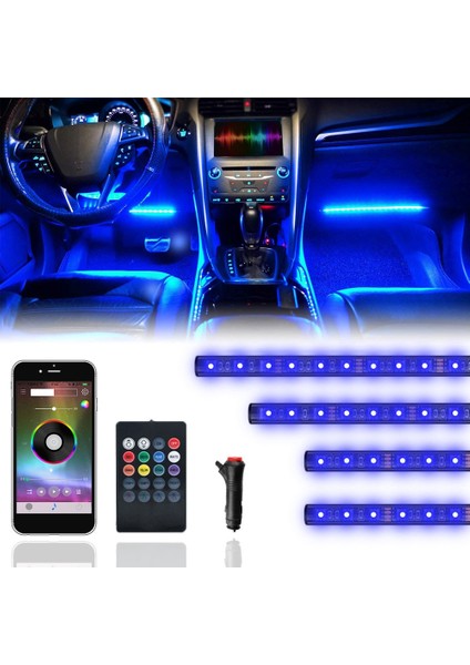 36 Usb Uzaktan Kumanda Led Rgb Araba Ortam Şeridi Iç Işık Çubuğu Atmosfer Dekoratif Lamba Müzik Uzaktan Kumanda Araba Dash Zemin Ayak Usb Dc 12 V (Yurt Dışından)