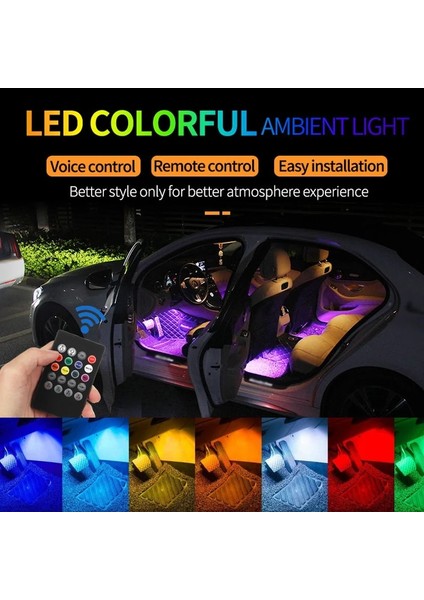36 Usb Uzaktan Kumanda Led Rgb Araba Ortam Şeridi Iç Işık Çubuğu Atmosfer Dekoratif Lamba Müzik Uzaktan Kumanda Araba Dash Zemin Ayak Usb Dc 12 V (Yurt Dışından)